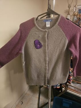 dELiA*s  Two-Tone Purple & Gray Punk Goth Custom Sweater